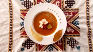 Not just s pumpkin soup but a piece of art. at Gumbo in Leipzig