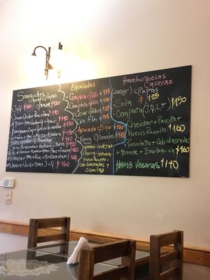 Menu at Corazon Contento in San Martin De Los Andes