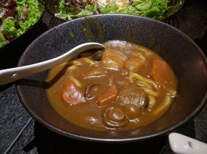 M11: Curry Udon - RM22
Decent portion (still, a bit overpriced), tasty curry and a good amount of potatoes, carrots and mushrooms along with onions. Thick and comforting. at Koyaku in Kuala Lumpur