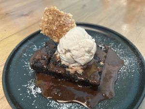  Walnut brownie   at Bravocados in Tofino
