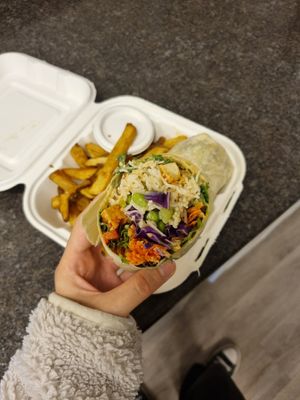 Take out rainbow wrap at Bravocados in Tofino