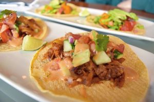 Pulled jackfruit tacos at Bravocados in Tofino