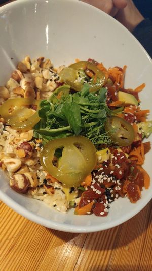 Vegan poké bowl at Bravocados in Tofino