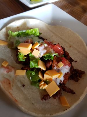 VEGAN TACOS (ASSEMBLY YOUR OWN) for happy hour! at Bravocados in Tofino