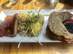 Beyond sausage breakfast at Bravocados in Tofino