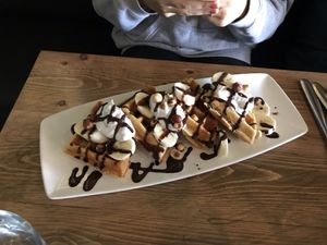 Nutella waffles 😍 at Bravocados in Tofino