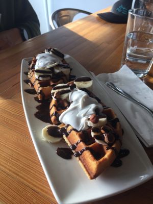 Waffles  at Bravocados in Tofino