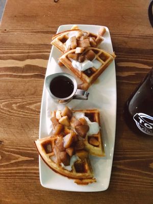 Apple pie waffles at Bravocados in Tofino