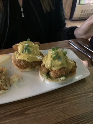 Avocado Panko benny, avocado holandaise  at Bravocados in Tofino