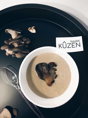 mushroom cream-soup at Kuzen Falafel in Kyiv