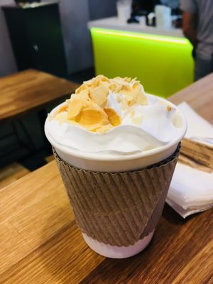 Creamy coffee  at Kuzen Falafel in Kyiv