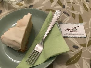 Lemon cake at Cafe Palestina in North West London