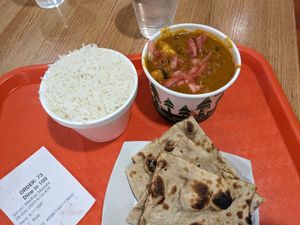 Madras masala curry with tofu and roti (vegan) at Madras Masala in Ann Arbor