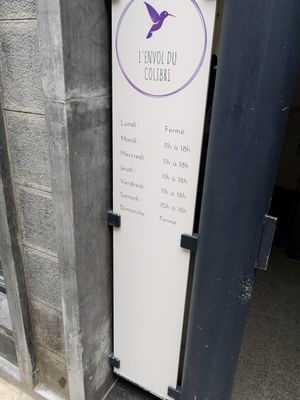 Opening hours of shop in Namur! at L'Envol du Colibri in Namur