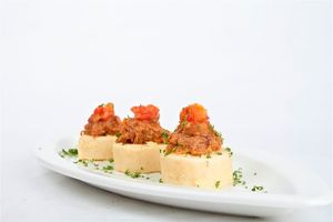 Weekly special -  corn cakes with pulled pork at Herbario in Medellin