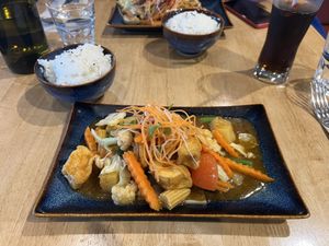 Came with a nice side of rice   at Zaffron in Christchurch