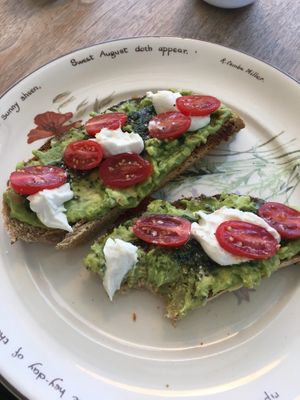 Avocado toast with vegan ricotta 🥰 at Copeka Coffee in Grand Junction