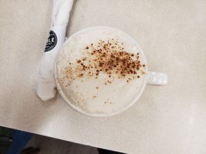 chai latte with almond milk at Noble Restaurant in Wyoming