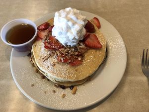 Vegan pancakes   at Noble Restaurant in Wyoming