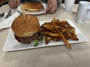 Vegan olive burgerrs  at Noble Restaurant in Wyoming