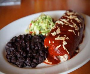 Roasted Vegetable Enchilada Burrito (vegan) at Hugo's Restaurant - Studio City in Studio City