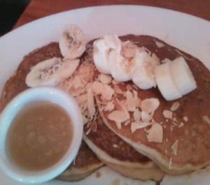 roasted coconut pineapple pancakes at Hugo's Restaurant - Studio City in Studio City