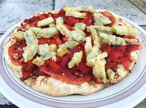 Vegan Eggplant Pizza at Manatees Pizza in Punta Gorda