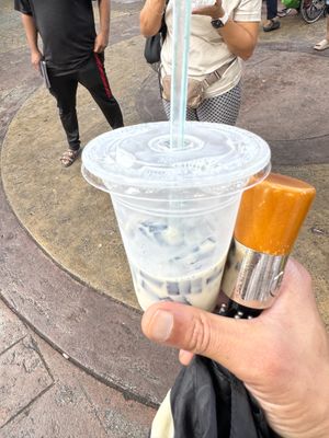 Soybean and Cincau - soy milk and grass jelly pieces  #Veganuary at Kim Soya Bean in Kuala Lumpur