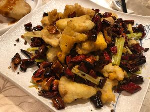 Fried spicy veg meat at Tin Chu Chi Hong Vegetarian in Kowloon