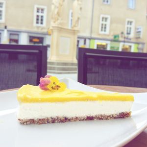 Vegan mango cake.

Photo by: Kavarna Oaza on Facebook at Kavarna Oaza in Celje
