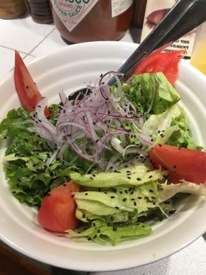 Avocado salad, was in a huge big bowl and the dressing was delicious!  at Pizzakaya in Tokyo