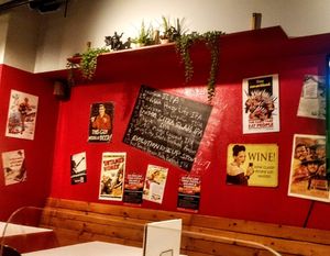 Main wall at Pizzakaya in Tokyo