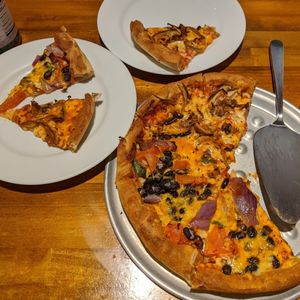 Mushroom and Mexicana half n half at Pizzakaya in Tokyo