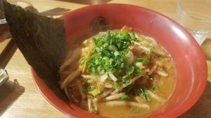 Muku Zweite ramen with rice noodles at Shin-Yokohama Ramen Museum in Yokohama