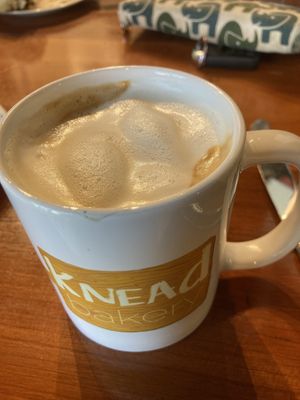 Incredible cappuccino  at Knead Bakery in Burlington