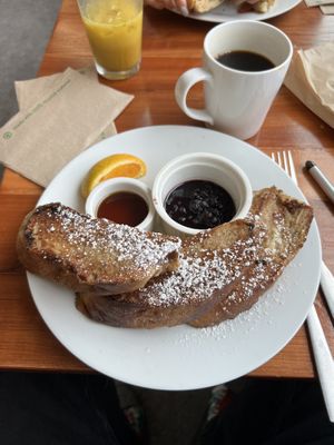 Challah French toast  at Knead Bakery in Burlington