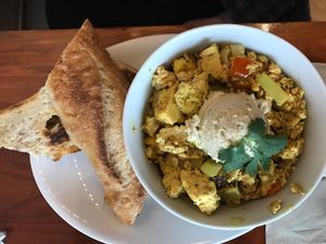 Tofu scrambler  at Knead Bakery in Burlington
