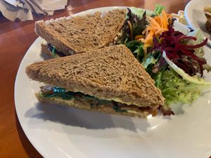 Seitan and sundried tomato sandwich  at Knead Bakery in Burlington