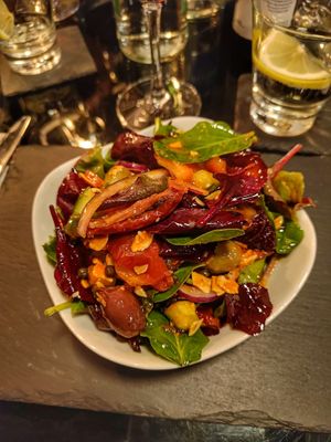 Sunblush tomato, caper, and olive salad.   at Brea in Stirling