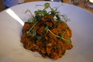 Sweet potato, spinach and butter bean stew at Brea in Stirling