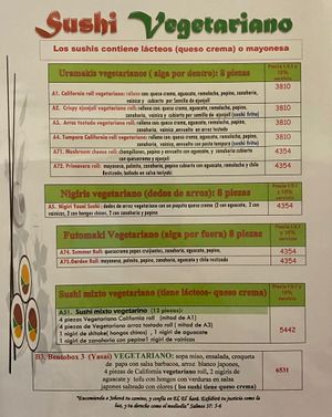 Vegetarian (not vegan) sushi at Mei Lai Wa in San Jose