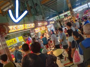Long queue at Delisnacks 德利食 - Blk 527 AMK Ave 10 in Northeast Singapore