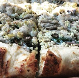 Vegan Breakfast Pizza at Buffalo Pizza and Ice Cream in Sacramento