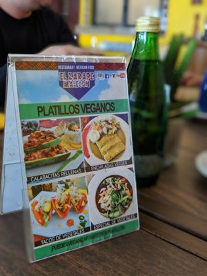 Vegan Menu 13.09.18   at El Zarape Malecón  in La Paz