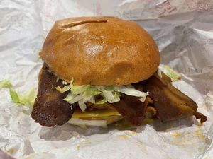 Temple burger at Temple of Seitan - Camden in North West London