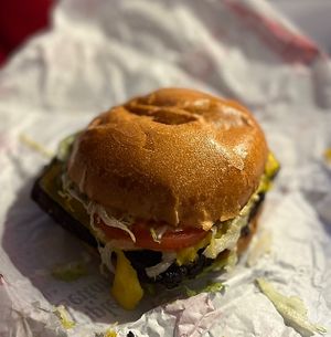 Temple Feast burger (via uber eats)  at Temple of Seitan - Camden in North West London
