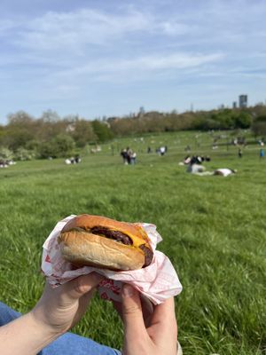 Cheese burger  at Temple of Seitan - Camden in North West London