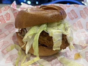 Garlic Parmesan burger  at Temple of Seitan - Camden in North West London