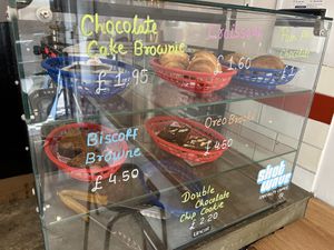 Pastry case  at Temple of Seitan - Camden in North West London