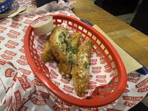 Garlic Parmesan wings  at Temple of Seitan - Camden in North West London